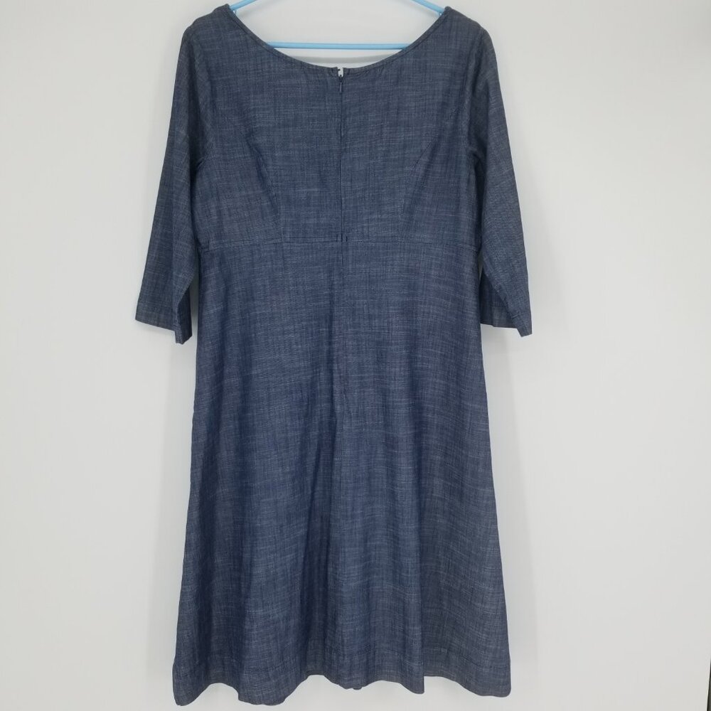 Eshakti Cotton Midi Dress - Lightweight Denim, Retro Styling, Sheath/A-line Fit - Picture 5 of 5